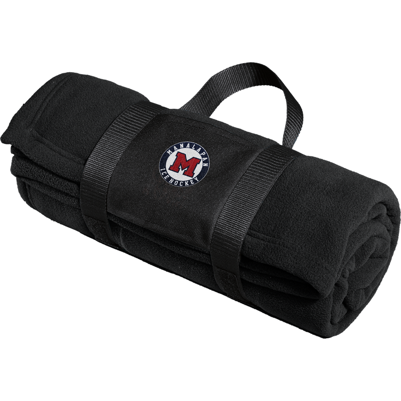 Manalapan Hockey Fleece Blanket with Carrying Strap