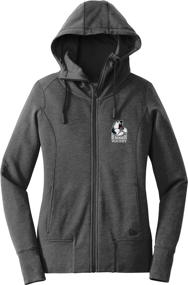 Berdnikov Bears New Era Ladies Tri-Blend Fleece Full-Zip Hoodie