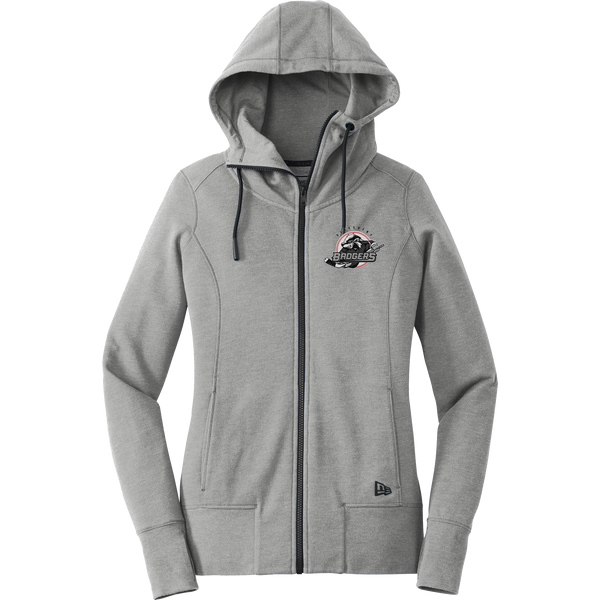 Allegheny Badgers New Era Ladies Tri-Blend Fleece Full-Zip Hoodie