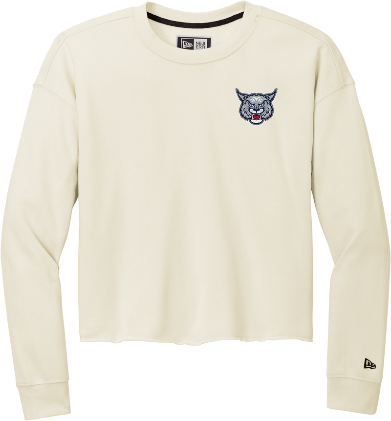 CT Bobcats New Era Ladies Tri-Blend Fleece Crop Crew