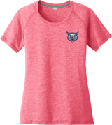 CT Bobcats Ladies PosiCharge Tri-Blend Wicking Scoop Neck Raglan Tee