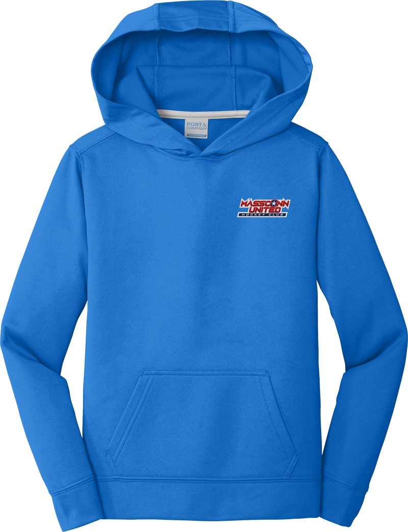 Mass Conn United Youth Performance Fleece Pullover Hooded Sweatshirt